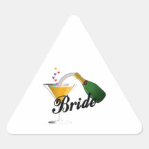 Brides Champagne Toast Triangle Sticker