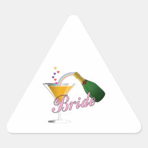 Brides Champagne Toast Triangle Stickers