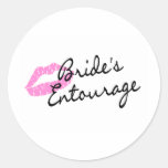 Brides Entourage Lips Round Stickers