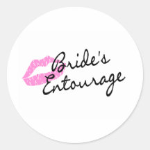 Brides Entourage Lips Round Stickers