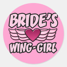 Bride's Wing-Girl Bachelorette Party Round Sticker