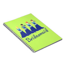 Bridesmaid Blue Dress Spiral Note Books