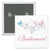 Bridesmaid Butterfly Button