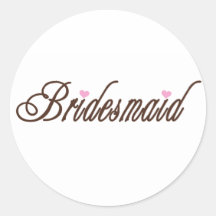 Bridesmaid Classy Browns Round Stickers