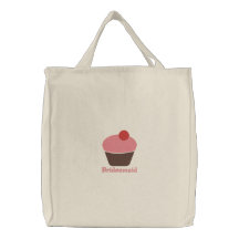 Bridesmaid Embroidered Cupcake Tote Bag