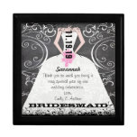 Bridesmaid Gown Bouquet  Black Lacquer Jewellery B Jewelry Box