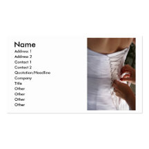 Bridesmaid hand lacing wedding dress photograph business cards