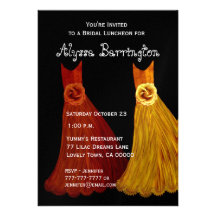 Bridesmaid Luncheon or Brunch Fall Dresses S001 Personalized Invitations