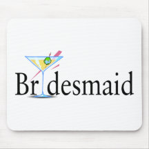 Bridesmaid Martini Black Mousemat
