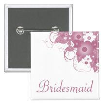 Bridesmaid Mauve Bouquet Button