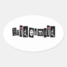 Bridesmaid Oval Stickers