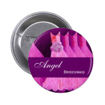 BRIDESMAID Pin Button Pink and Purple Gowns M391