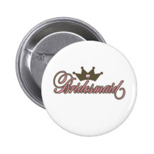 bridesmaid pink and brown badge/button