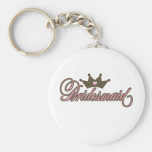bridesmaid pink and brown tiara keychain
