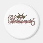 bridesmaid pink and brown tiara magnet