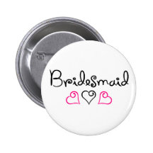 Bridesmaid Pink Black Hearts