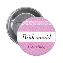BRIDESMAID Pink Damask and Lace Wedding