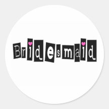 Bridesmaid (Sq Blk) Stickers