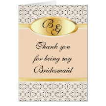 Bridesmaid Thank You Card Peaches and Cream