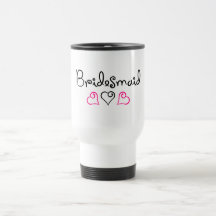 Bridesmaid Three Hearts Coffee Mugs