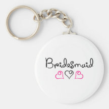Bridesmaid Three Hearts Key Chain