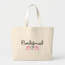 Bridesmaid Three Hearts Tote Bags