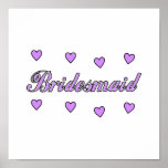 Bridesmaid Wedding Hearts Print