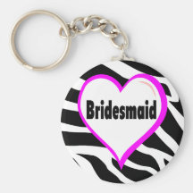 Bridesmaid (Zebra Stripes) Key Chain