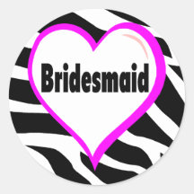 Bridesmaid (Zebra Stripes) Stickers