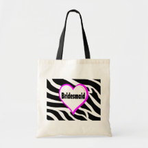 Bridesmaid (Zebra Stripes) Tote Bags