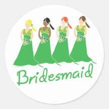 Bridesmaids  Attendant Stickers