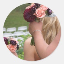 Bridesmaids Bouquets Round Stickers