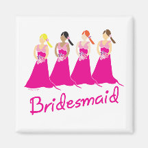 Bridesmaids Favours Pink Themed Magnets