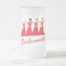 Bridesmaids Frosted Glass Mug