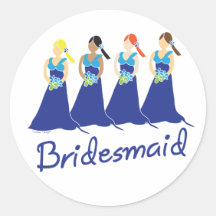 Bridesmaids in Blue Wedding Attendant stickers