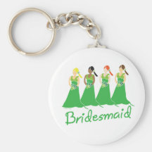 Bridesmaids in Green Wedding Attendant Keychain