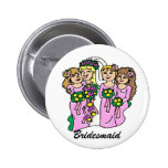 "Bridesmaids in Pink" Wedding ID Button