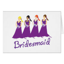 Bridesmaids in Purple Greeting Card