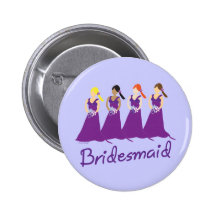 Bridesmaids in Purple Pinback Button