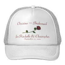 Bridesmaid's Name/Couple's Names - Long Stemmed Ro Mesh Hats