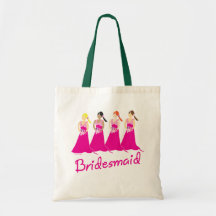 Bridesmaids Tote Bag Pink Design
