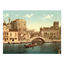 Bridge and Canal, Venice Photo Art
