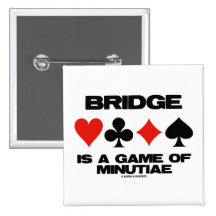 Bridge Is A Game Of Minutiae (Four Card Suits) Pinback Button