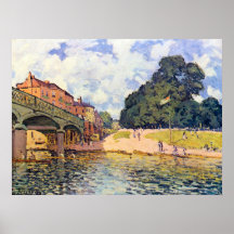 Bridge on Hampton Court by Alfred Sisley Posters