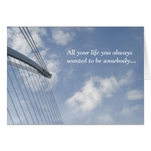 Bridge Spine and Cables Construction Birthday Card