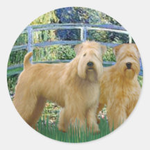 Bridge - Two Wheaten Terriers Stickers
