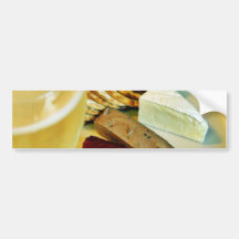 Brie Cheese Salmon Smoked Pate Crackers Champagne Bumper Stickers