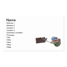 Briefcase Dragging Glass Floats Business Cards