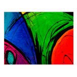 Bright Abstract Groovy Art Postcards