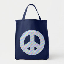 Bright and Beautiful Peace Symbol Canvas Bag